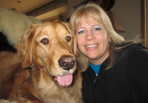 Toni Ketola and Golden Retriever Cedar