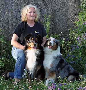 Grete Krause and Australian Shepherds